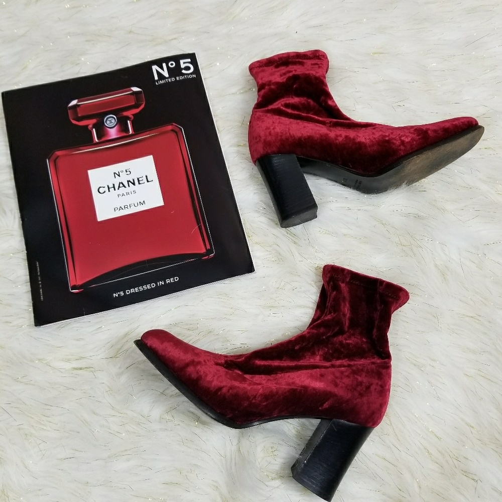 Di Nuccio Red Velvet Sock Booties